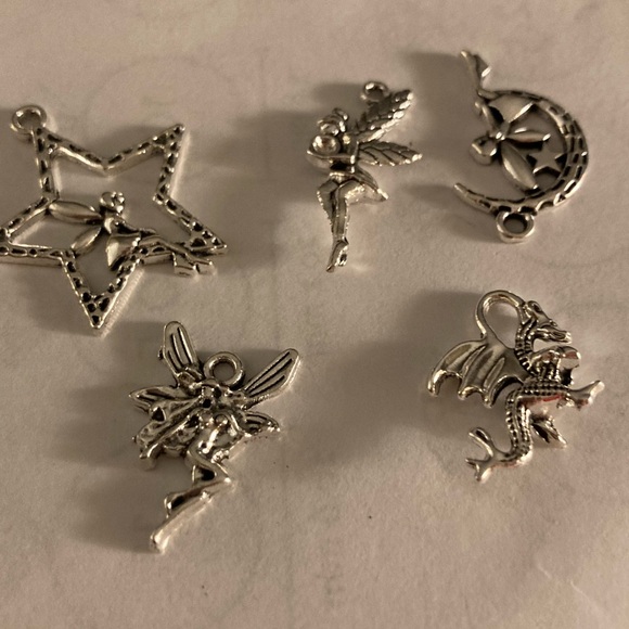 Lot of  5 charms/pendants fairy theme for jewelry - Picture 7 of 8